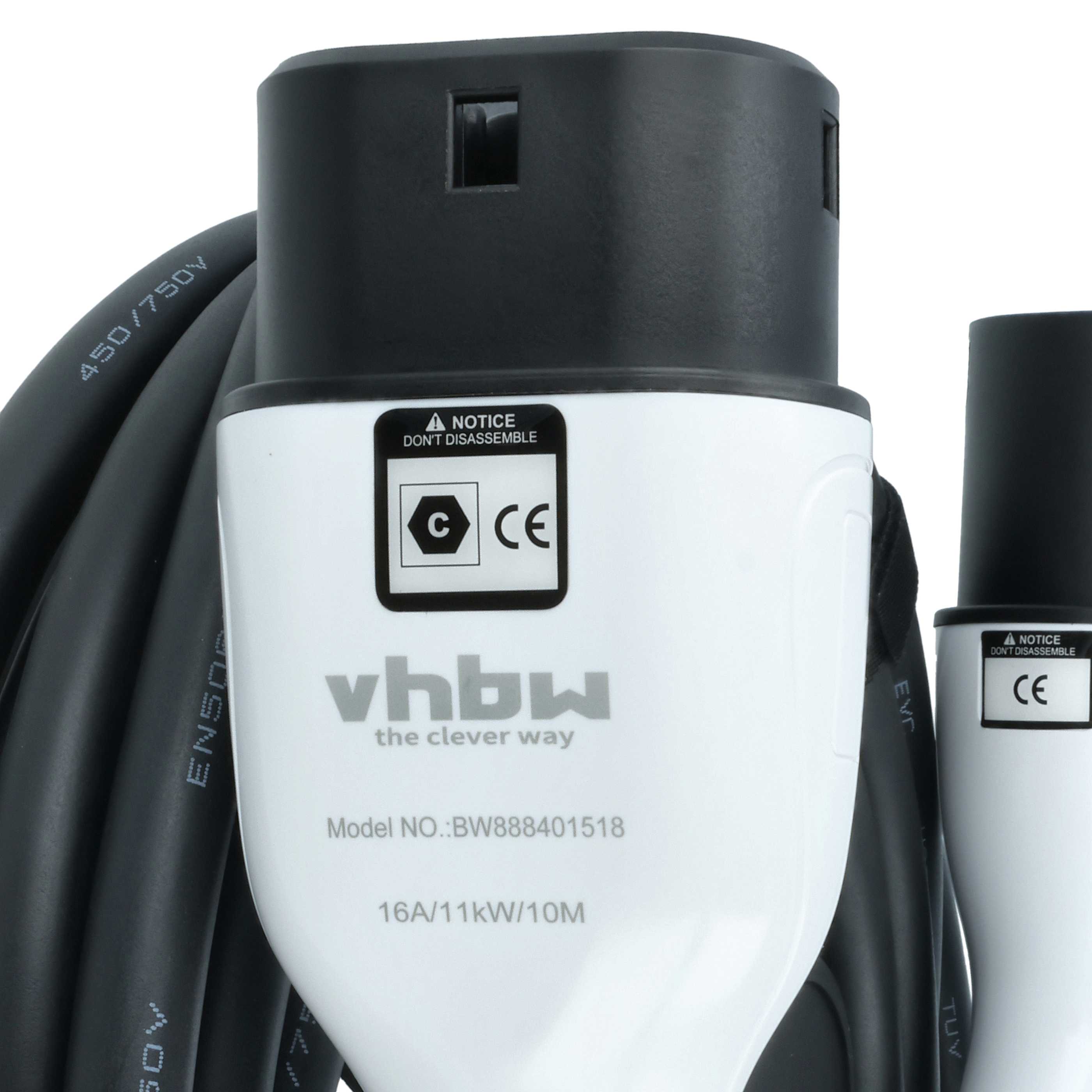 E-Auto Ladekabel Typ 2 zu Typ 2 - 16 A 3-phasig, 11 kW Mode 3, 10 m